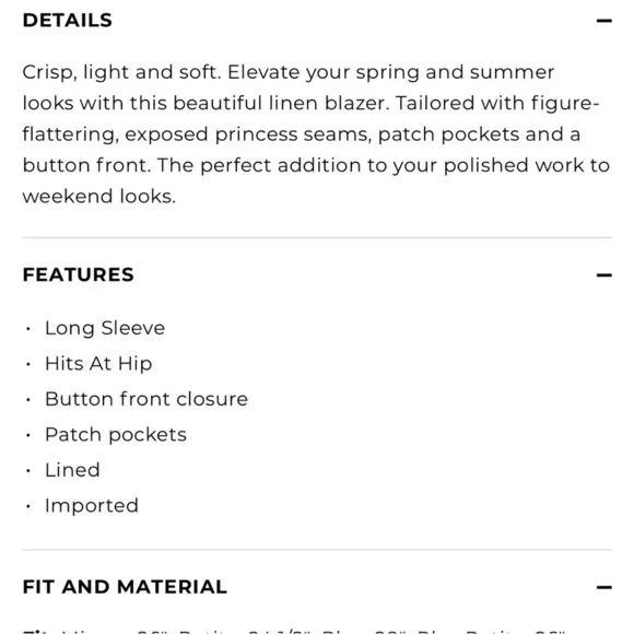 NWOT Tailored Seaming Linen Blazer in 100% Linen White 12 Office Professional - Picture 2 of 16